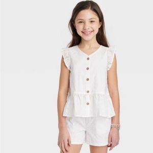 Girls' Eyelet Top - Bottom - Cat & Jack